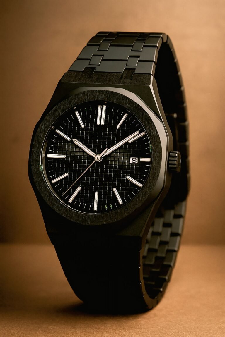 a black watch with a black band