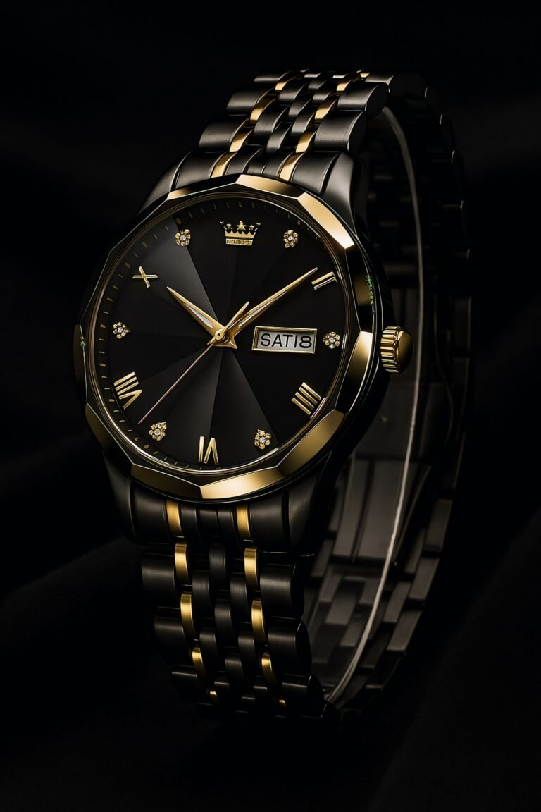 a black and gold watch