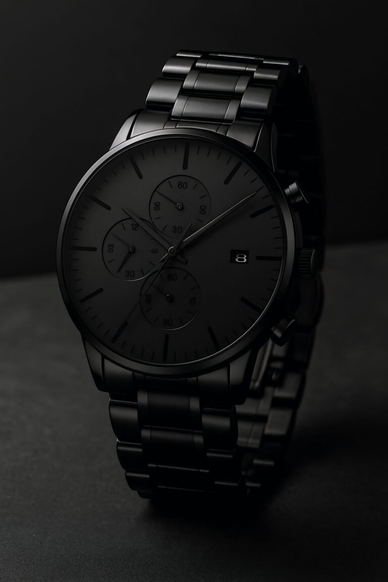 a black watch with a black band