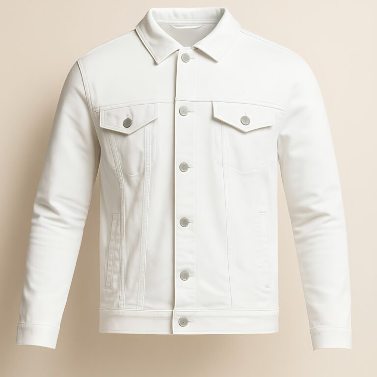 a white jacket with buttons