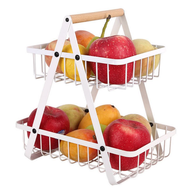 TransformU Detachable Tiered Fruit & Storage Basket with Wooden Handle - Image 4