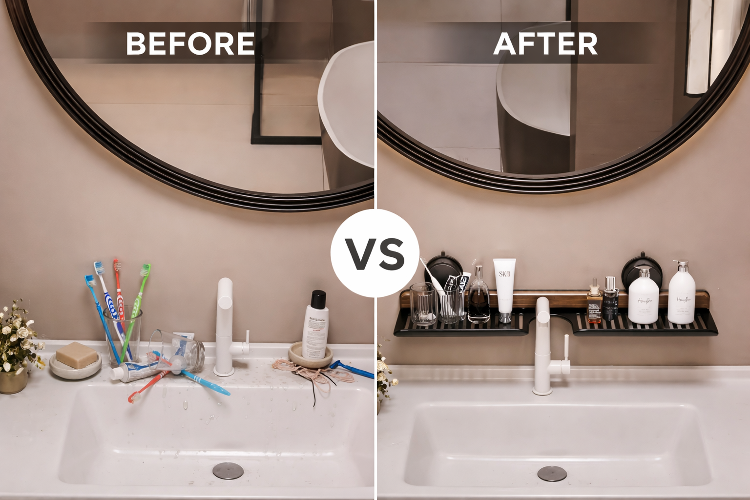 TransformU Punch-Free Wall-Mounted Bathroom Upgrade Rack ( No Drilling) - Image 2