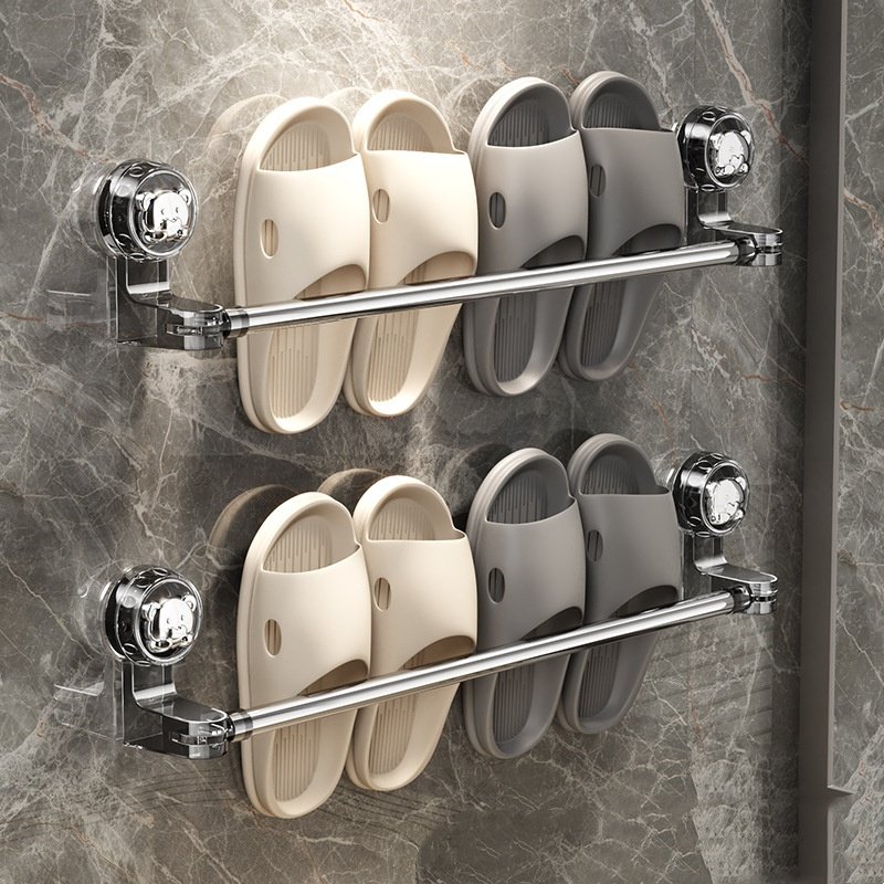 TransformU Wall-Mounted Bathroom Slipper Rack (No-Drill, Telescopic)